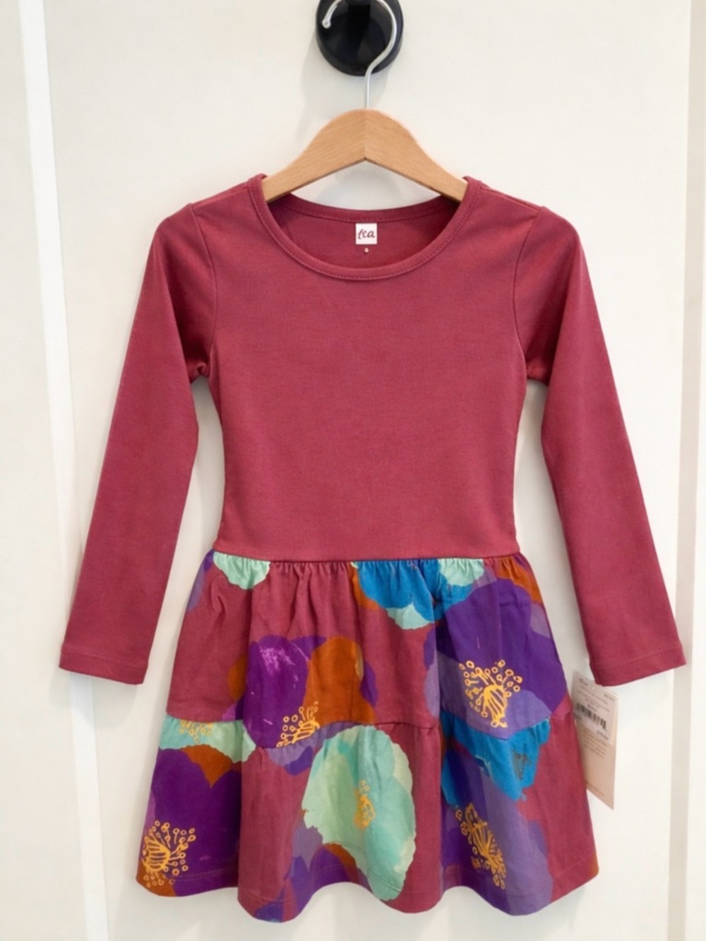 Tea Collection Girls Tiered Skirted Twirl Dress Peony Size 3 NWT